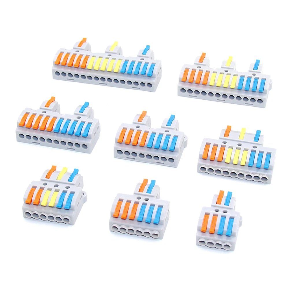 1/5/10 PCS Fast Wiring Cable Connectors Universal Compact Splitter Electrical Conductors Push-in Home Terminal Block With Fixing