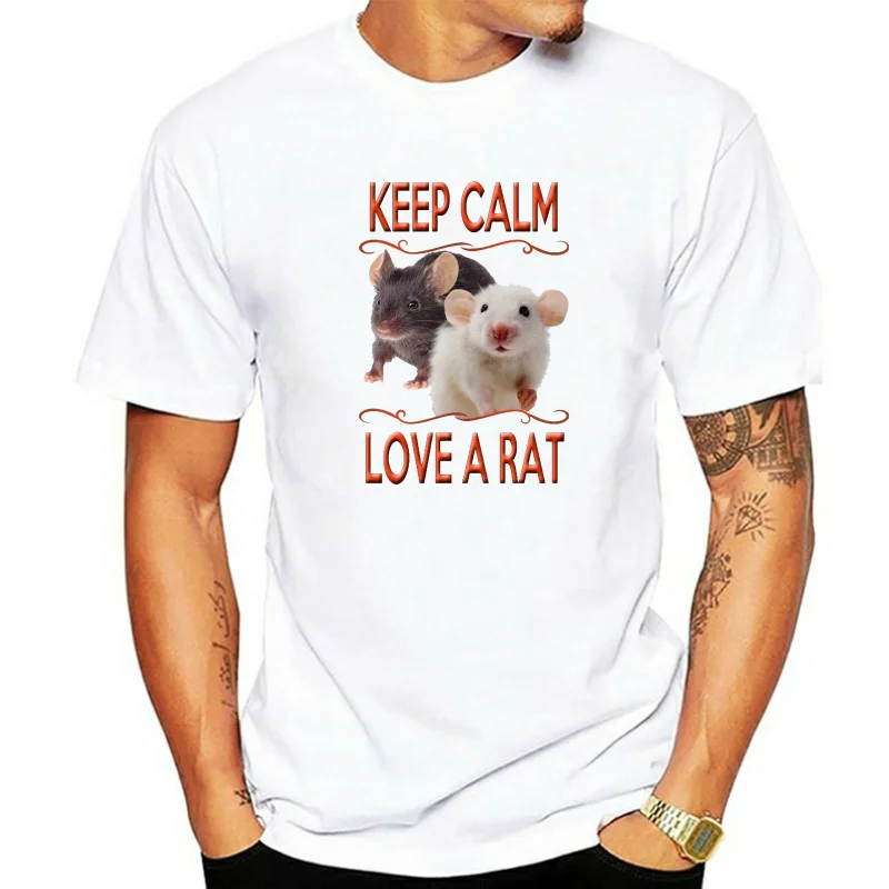 Pet Rat Gift Tee Shirt  Keep Calm Love A Rat Gift T Shirt. Can Be Personalised. Rodent Rat Mouse Gifts ( Large ) Slim