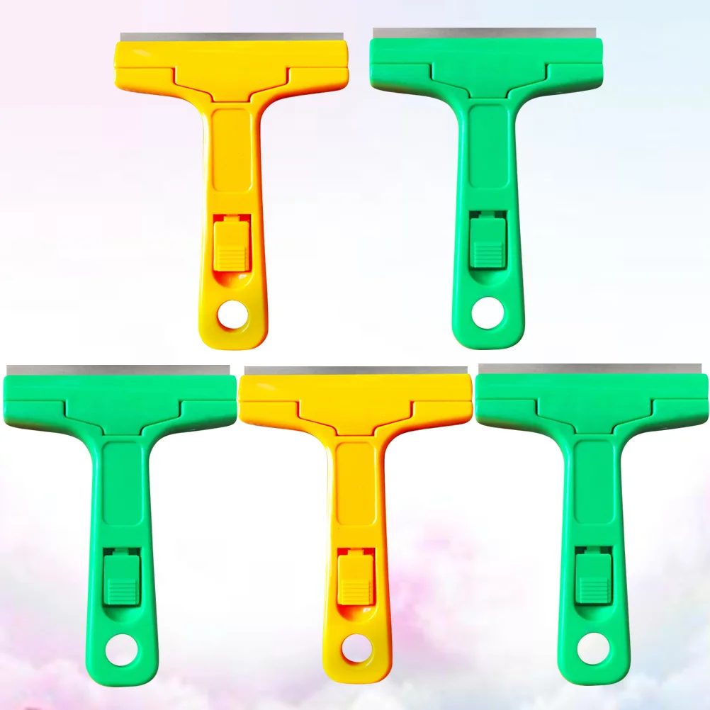 5 قطعة مكشطة التنظيف مقبض بلاستيكي الثقيلة جدار سكينة معجون للبلاط لاصق الزجاج الرخام أداة إزالة البقع أداة اليد