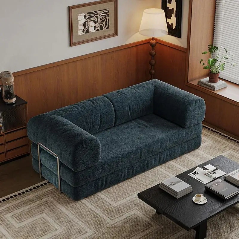 

Medieval corduroy straight row module sofa French living room folding sofa bed