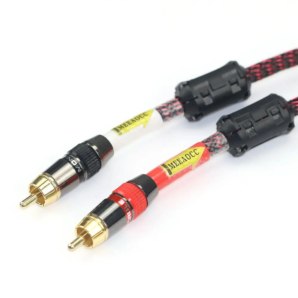 Limited time offer 5N OFC audio cable 2RCA to 2RCA Red and white Lotus plug signal coaxial line AV CD power amplifier cable