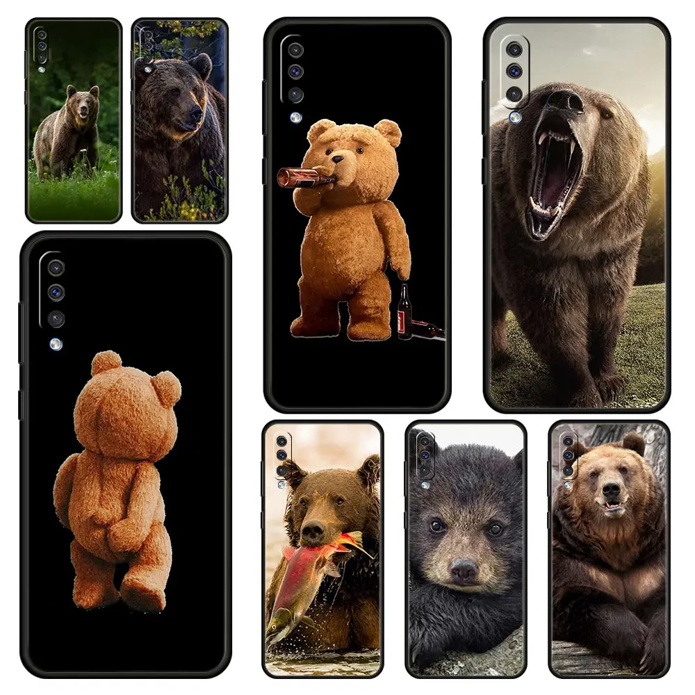 Funny Just Relax Brown Bear Phone Case For Samsung Galaxy A52 A50 A70 A30 A40 A20S A20E A02S A12 A22 A72 A42 A32 5G A04s Cover