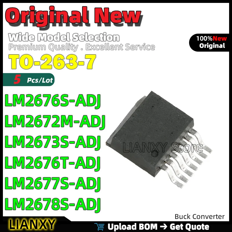 

5pcs TO-263-7 LM2676S-ADJ LM2672M-ADJ LM2673S-ADJ LM2676T-ADJ LM2677S-ADJ LM2678S-ADJ Buck Converter New Original