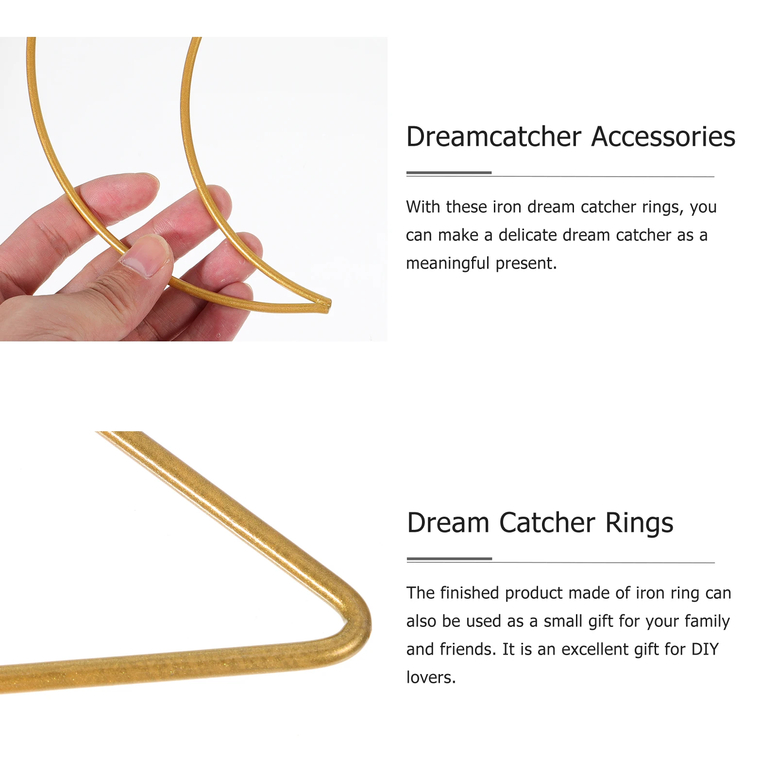 

4Pcs Iron Dream Catcher Rings Smooth Surface DIY Supplies for Birthday Party Wedding Valentine Creative Dream Catcher