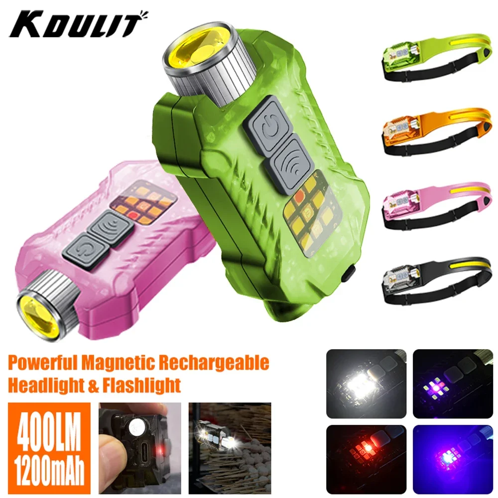 USB قابلة للشحن LED الاستشعار كشافات XPE + COB المصباح Led رئيس الشعلة التخييم كشاف خارجي رئيس مصباح يدوي ل فانوس الصيد #1