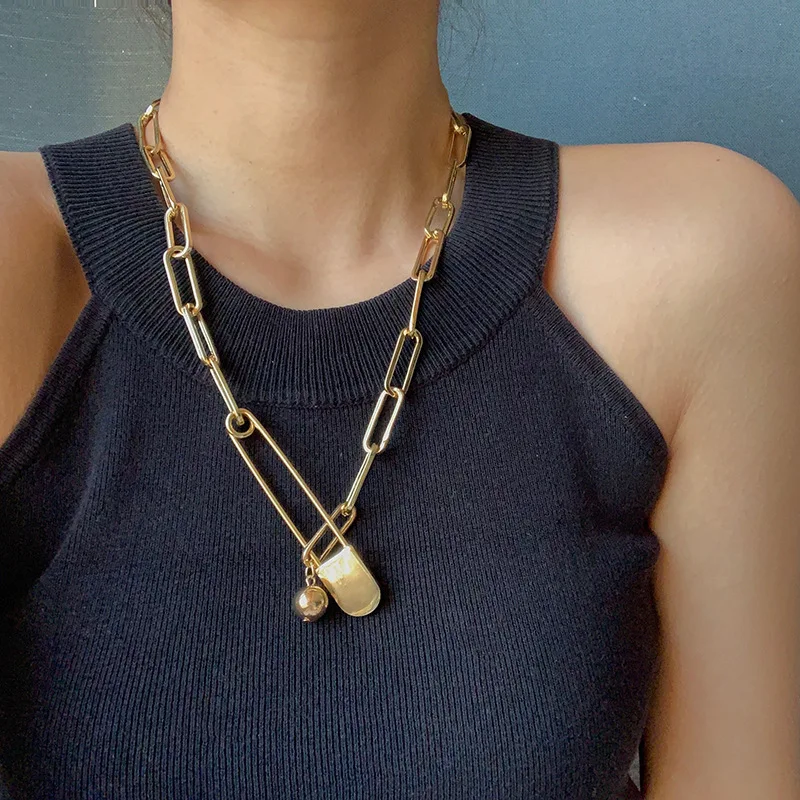 New style metal buckle necklace. Fashion, simple and exquisite. Long jewelry decoration necklace for women. Charm party gift for