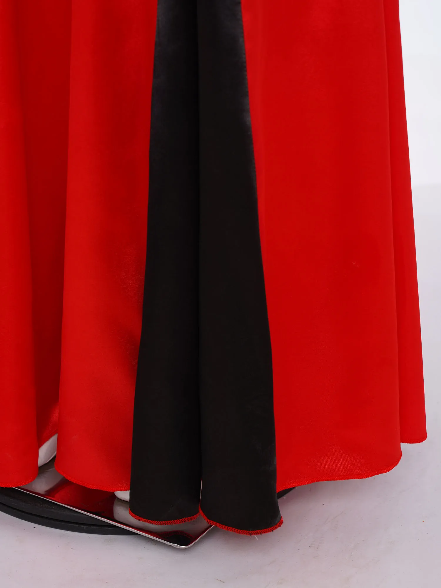 

Kids Girls Satin Dress Adjustable Shoulder Straps Off-Shoulder Color Block Side Zipper Tiered Ruffle Maxi Dresses Party Gown