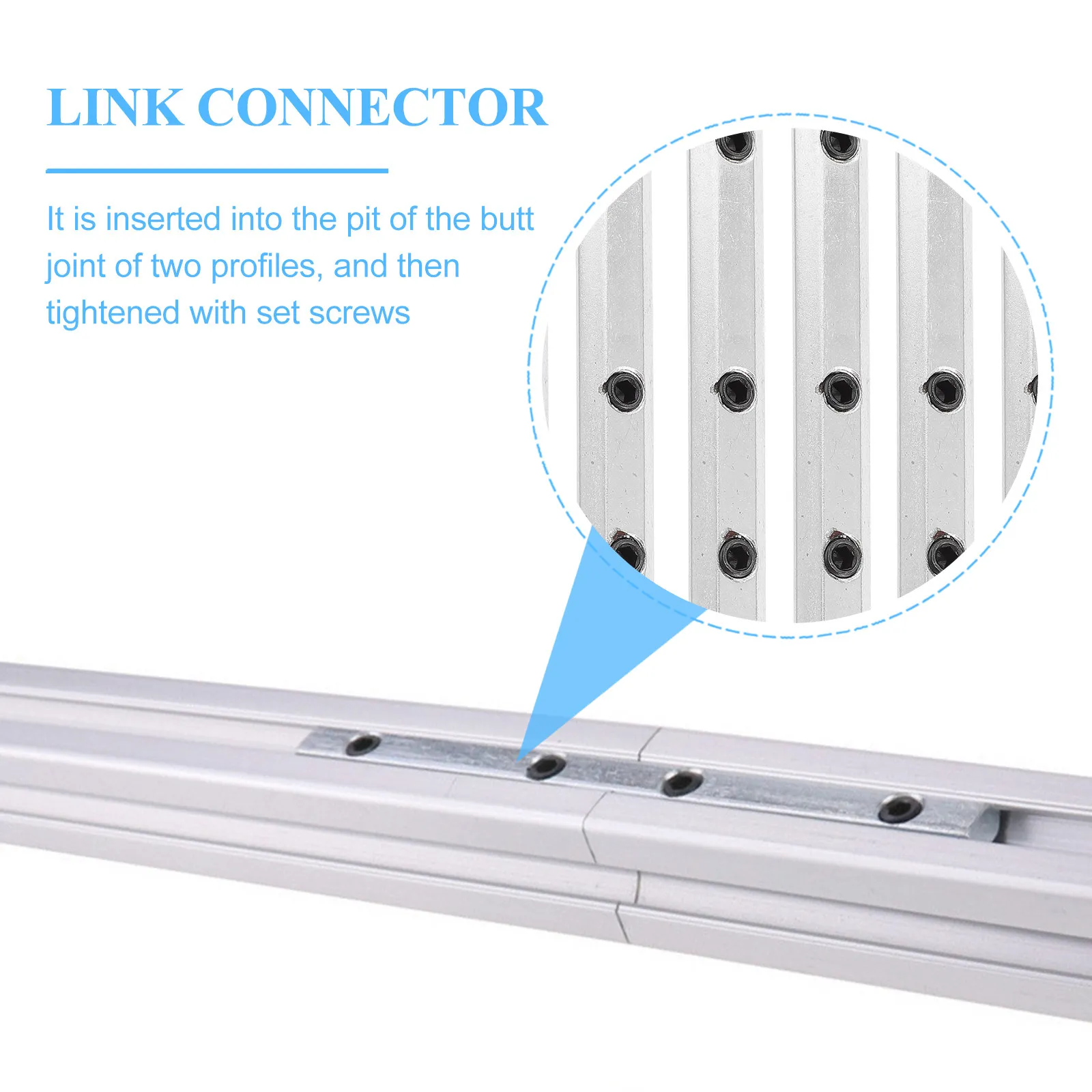 10Pcs Aluminum Profile Link Connector Zinc Plated High Hardness Straight Extension Joint for Cnc Router 3D Printer Frame