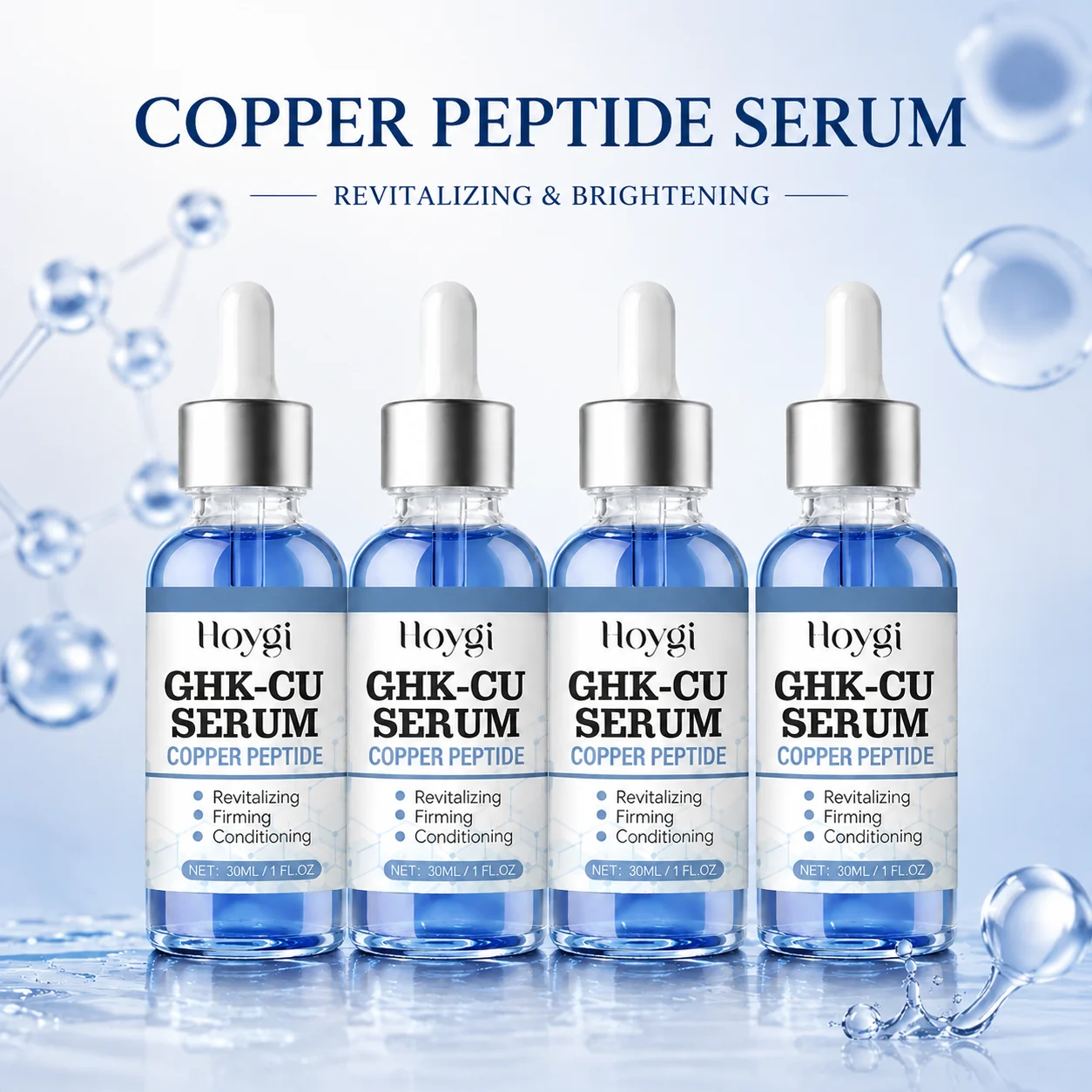 Copper Peptide Face Serum Anti Aging Firming Lifting Essence Fade Fine Lines Moisturizing Hyaluronic Acid Care