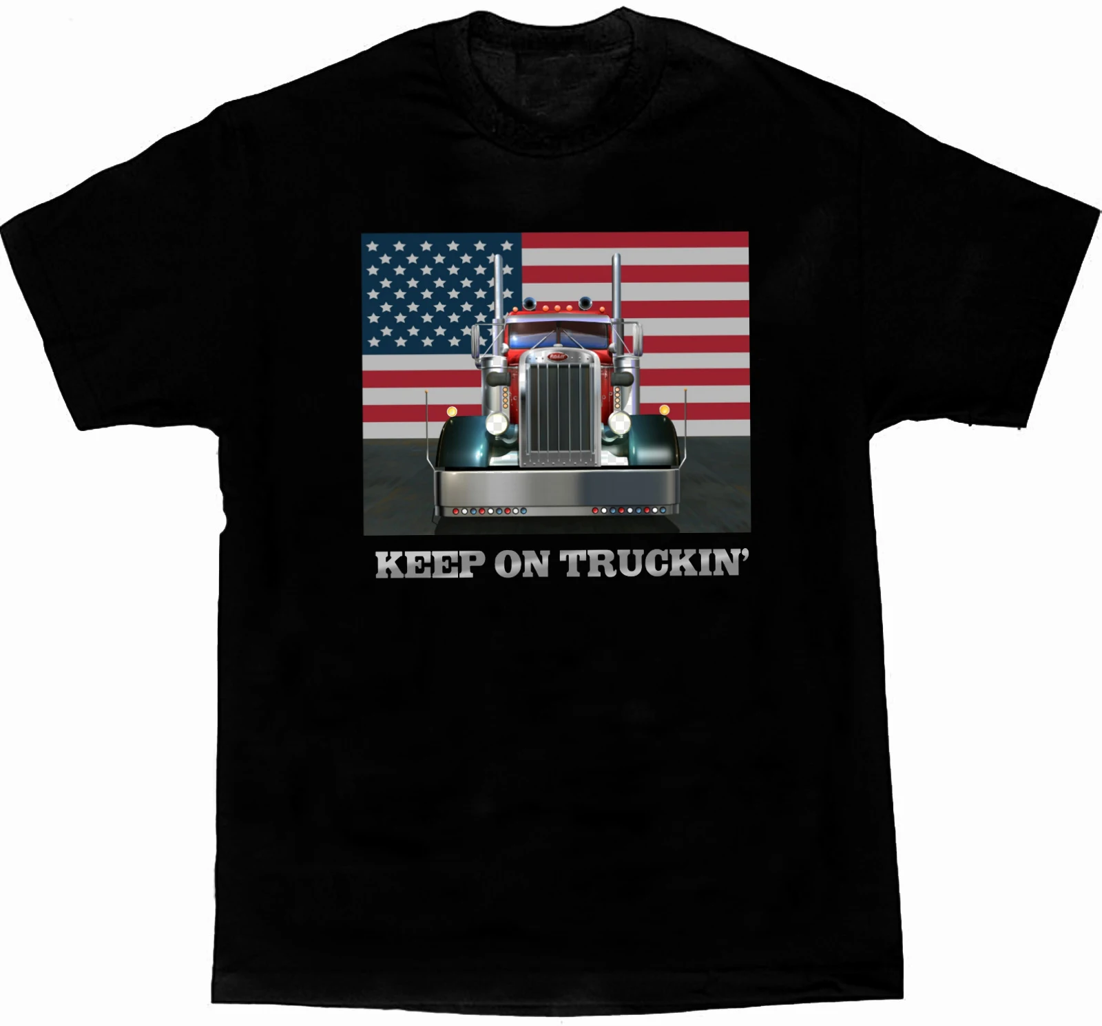 

Novel "Narrow Nose" Heavy Haul Truck USA Flag Trucker Gift T Shirt. Short Sleeve 100% Cotton Casual T-shirt Loose Top Size S-3XL