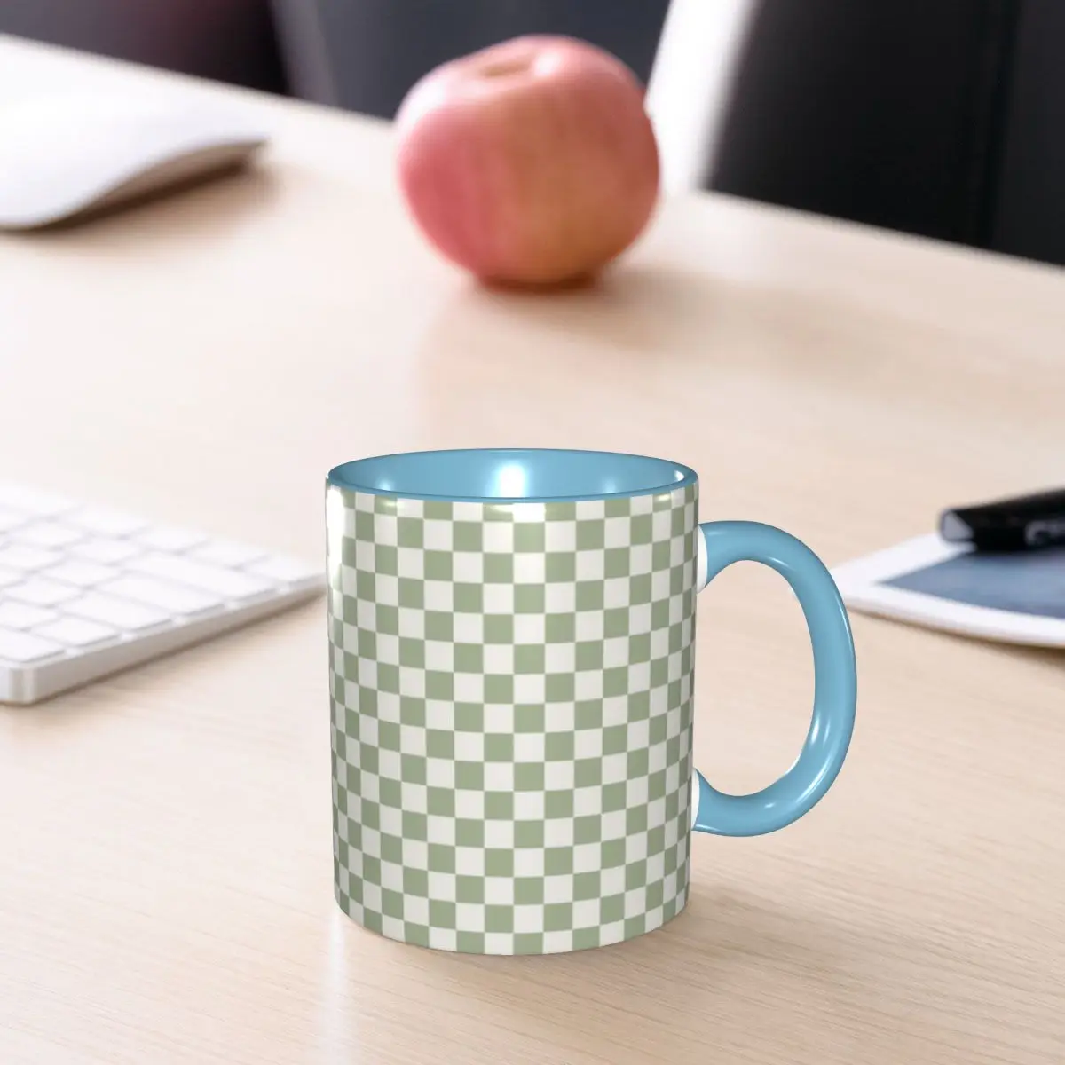 Checkerboard Mini Check Pattern Mug Funny Ceramic Coffee Cups Tea Mugs Milk Cup Drinkware Gifts for Friends