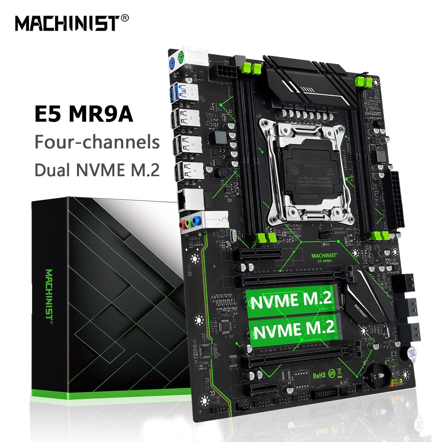 MACHINIST X99 Motherboard Support Xeon E5 V3 V4 CPU LGA 2011-3 Processor DDR4 ECC RAM Memory ATX Dual NVME M.2 Four Channel MR9A