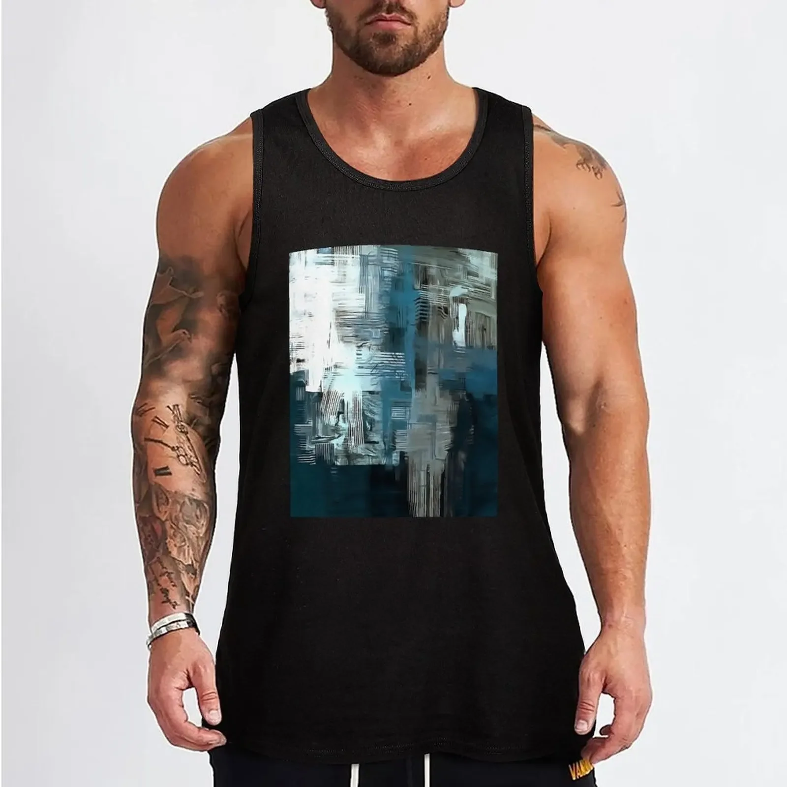 Tiler's Notches Contemporary Abstract Art Tank Top Gym T-shirts for men t shirts gym clothing gym clothes men