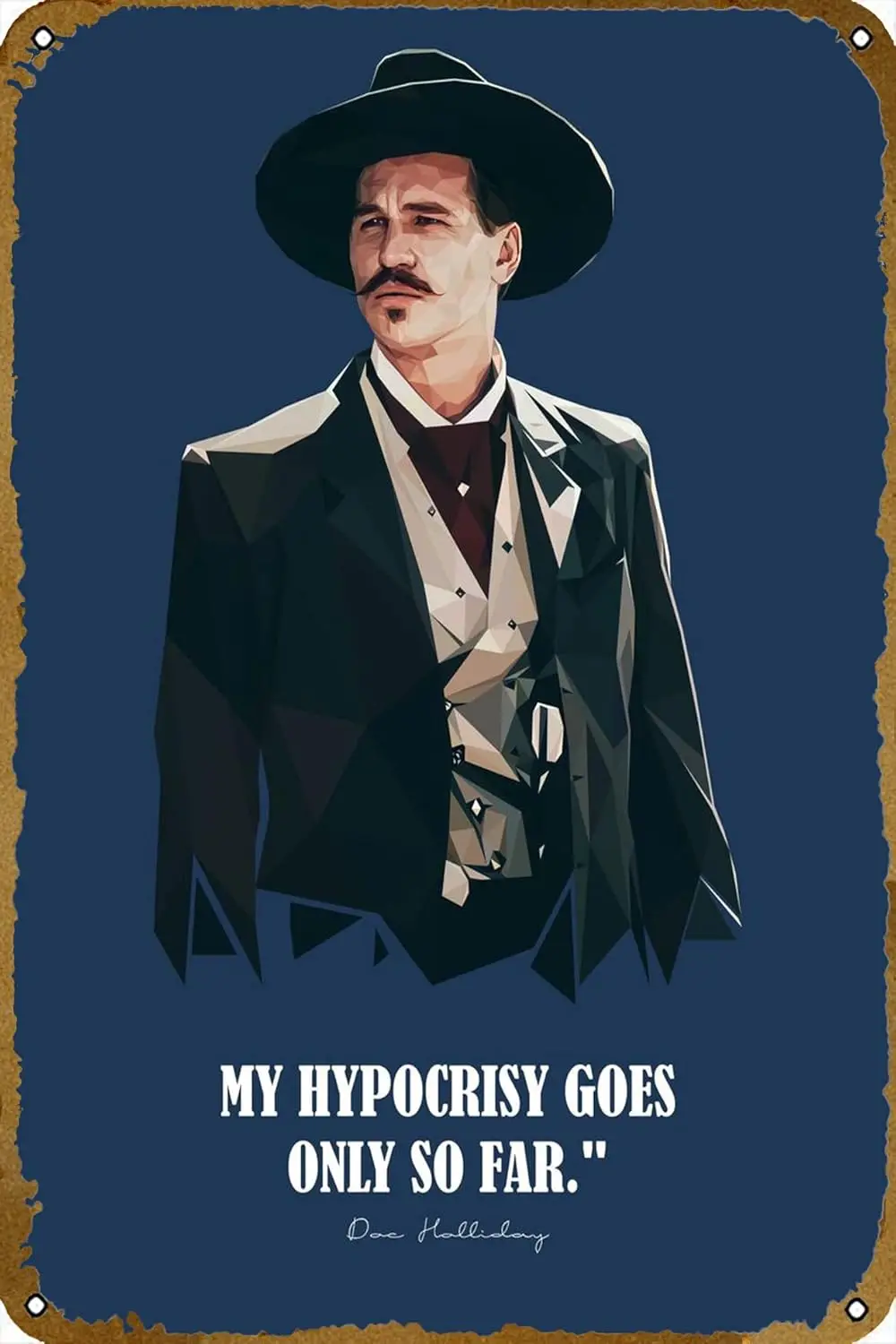 Doc Holliday poster Tv Show Retro Tin Sign Durable Wall Art Decor Movie Metal Sign Home Vintage Bedroom Decoration Sign 8x12 inc