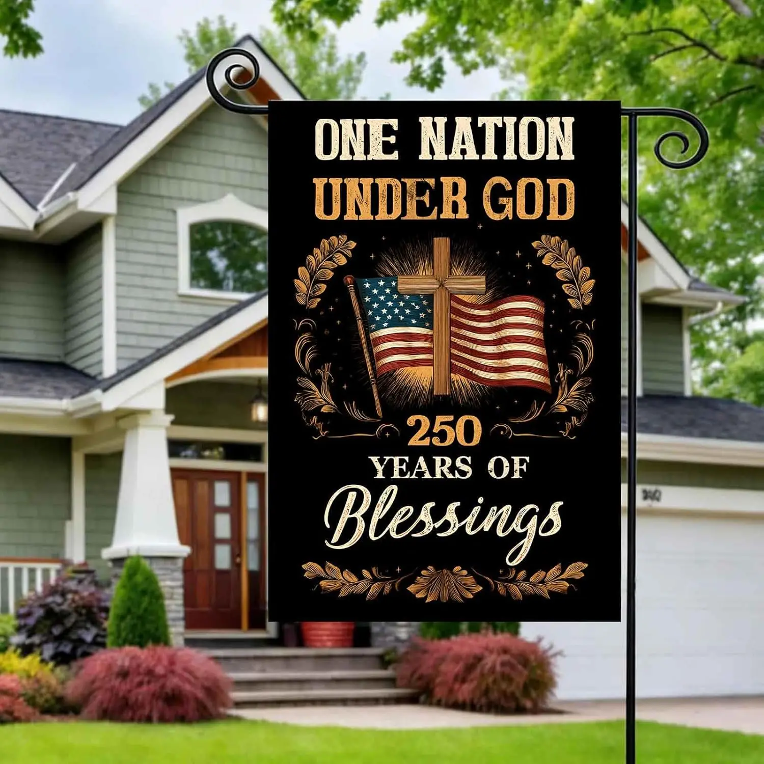 250th Anniversary Garden Flag, 250 Years Birthday Patriotic Decor Small Burlap Flags Double-Sided for Outside Holiday Yard D AAS
