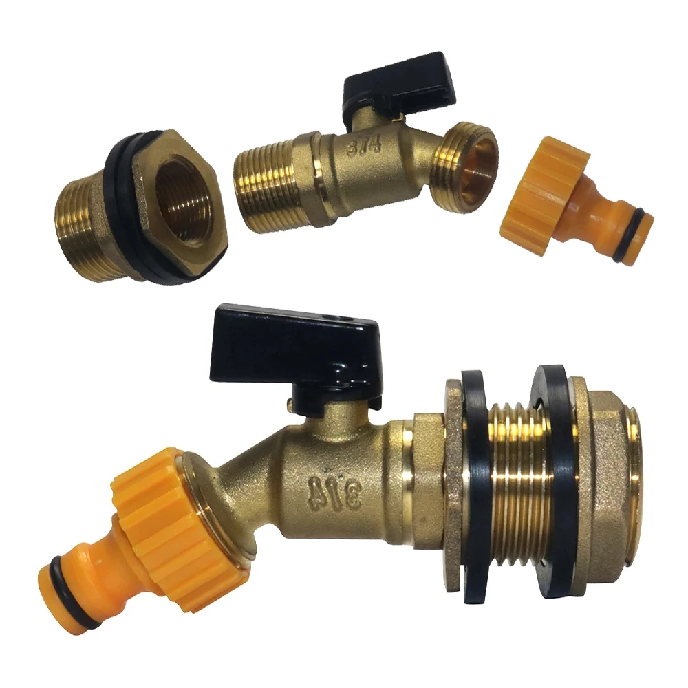 

Комбинированный 3-компонентный разъем резервуара для воды IBC, медный фланцевый соединительный клапан с резьбой, подходит для орошения сада, дождевой воды