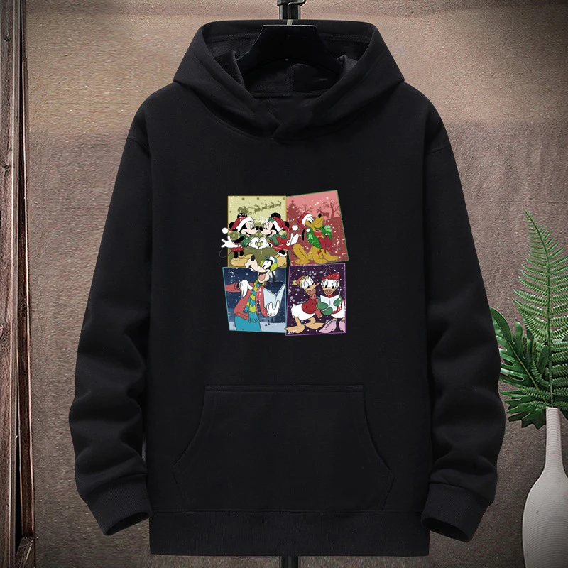 ديزني 2025 الخريف والشتاء الوالدين والطفل الرياضة البلوزات عيد الميلاد عطلة السفر هوديي معطف