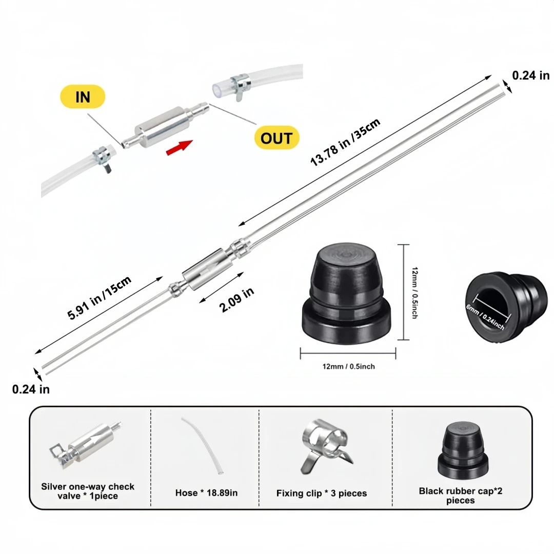 Universal Brake Bleeder Hose Kit One Way Check Valve Tube Bleeding Tool Motorcycle Clutch Auto Clutch Fluid Replacement Hose