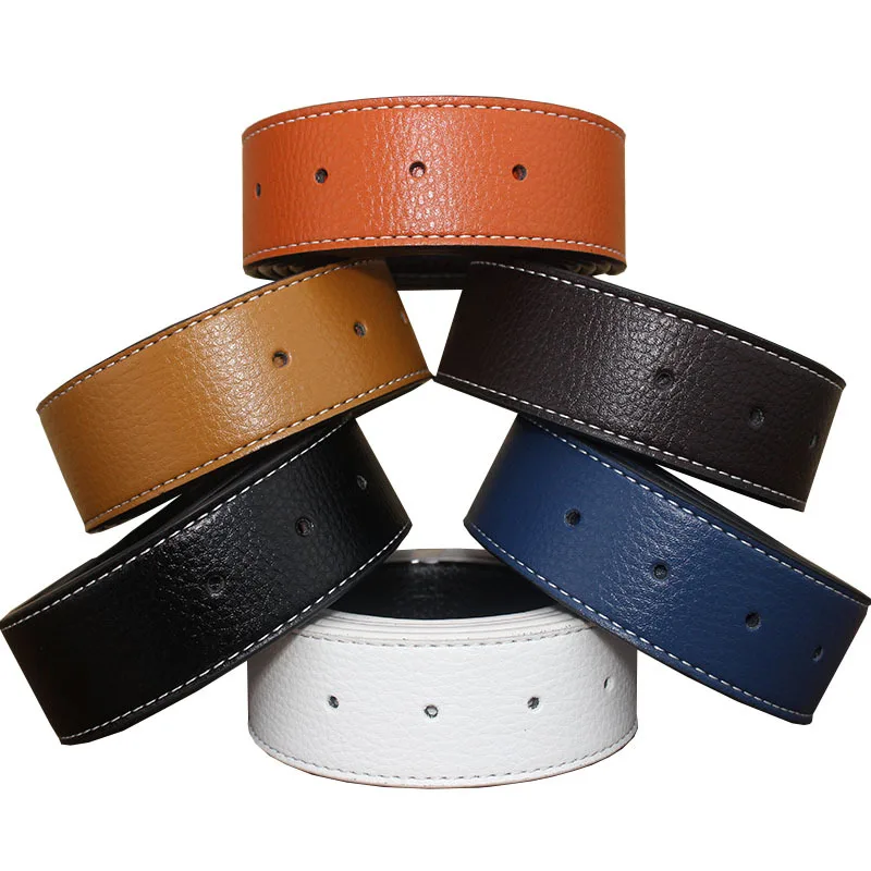 2022 New DIY Buckleless Men\'s Belt Luxury Brand High Quality Business Casual Genuine Leather Pin Buckle 3.3cm Belt For Men