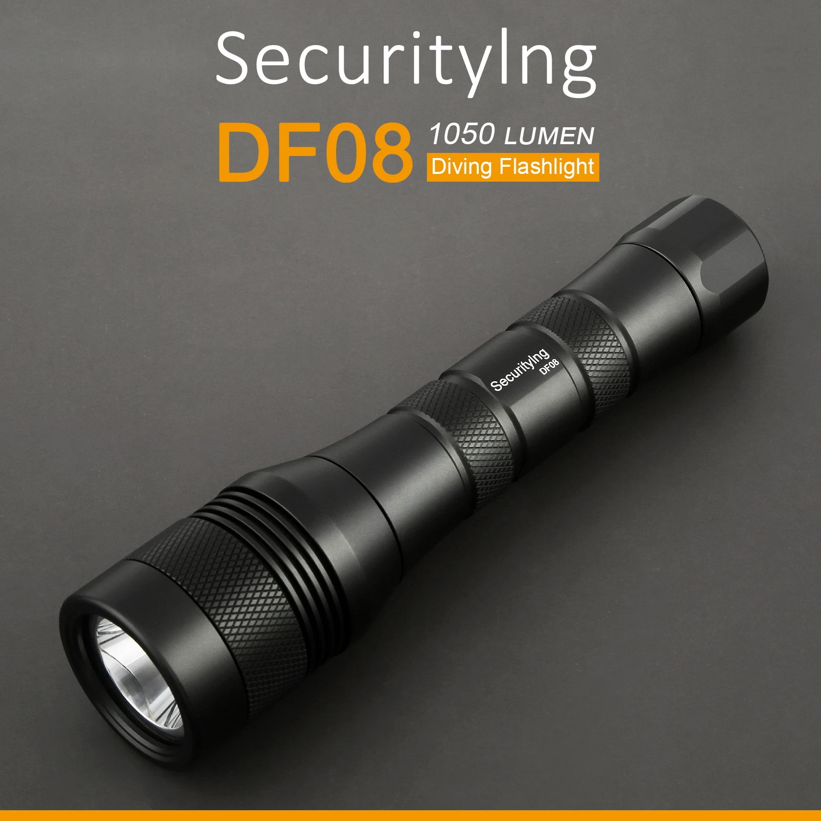 SecurityIng DF08 Max 1050 Lumens 150m Underwater IPX8 Scuba Diving Flashlight for Professional Diving / Outdoor / Camping/Hiking