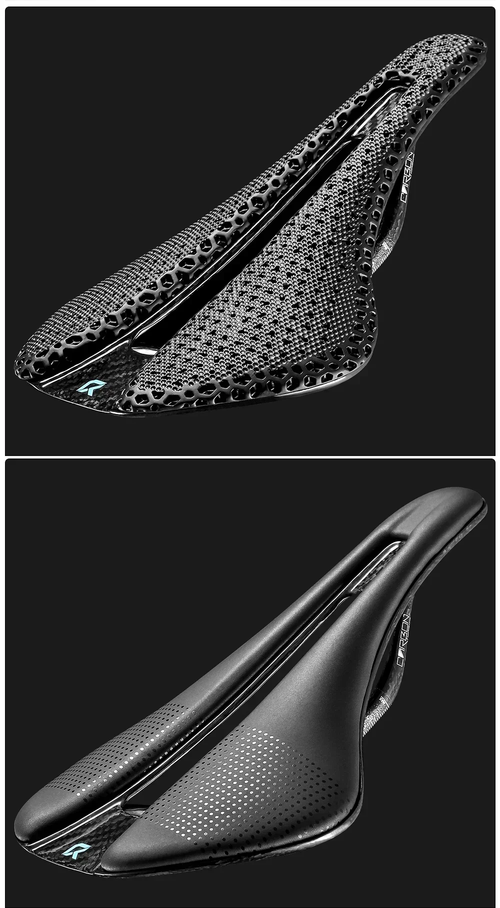 RYET Vollcarbon 3D-Gedruckter Fahrradsattel Breit 120g 155/152mm 7*9 Fahrradsitz EVA Sattel Triathlon Rennrad MTB Radsitz – Detail 21