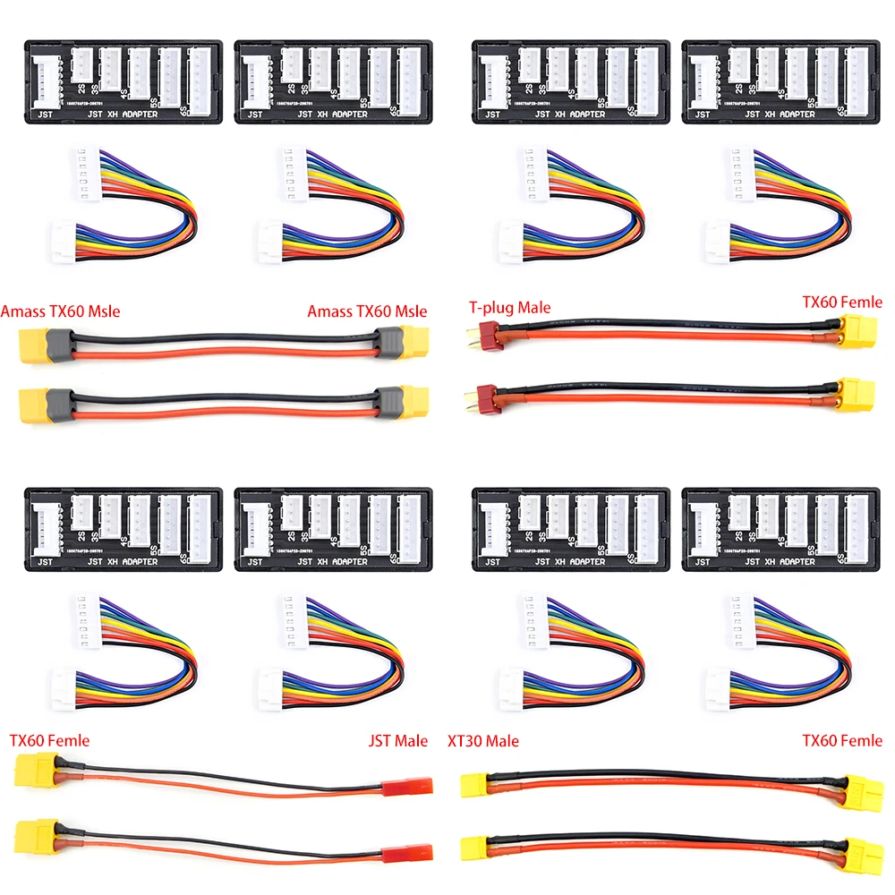 2pcs XT60/XT30/JST/T Plug Charging Cable +2pcs JST-XH Balance Board For ISDT D2 P10 P20 Hota D6 P6 ToolkitRC M6D Balance Charger