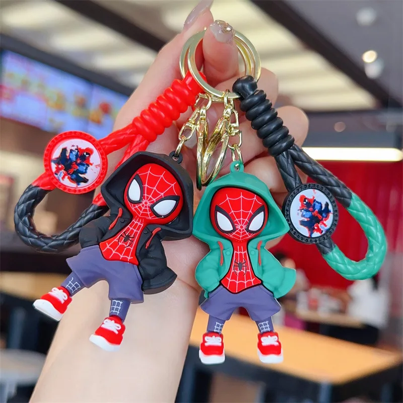 Marvel Comics Spider-Man Movie Peripheral Figure Keychain Bag Pendant Boys and Girls Car Key Accessories Holiday Gifts