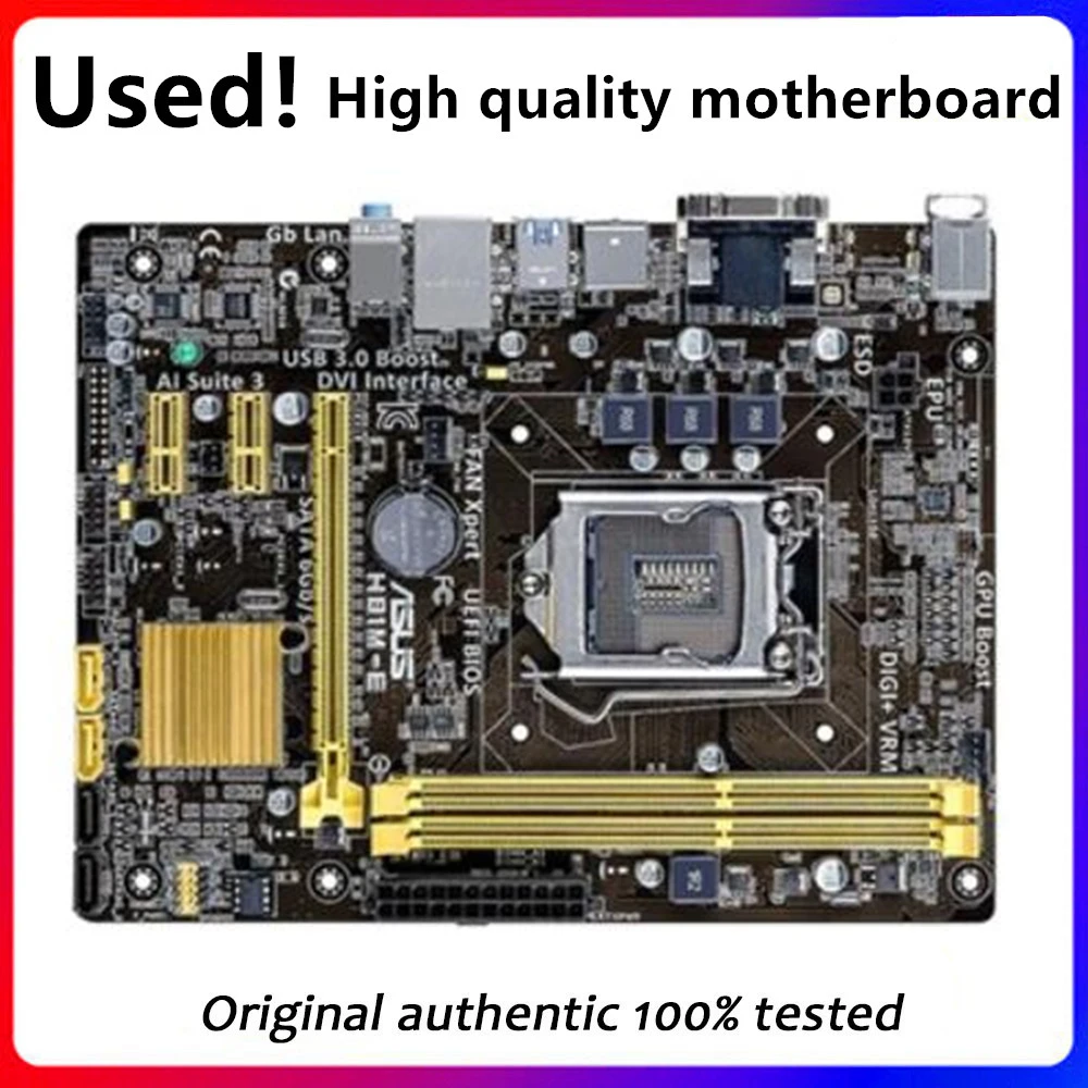 

For Asus H81M-E Desktop Motherboard H81 LGA 1150 LGA1150 For Core i7 i5 i3 DDR3 SATA3 USB3.0 Original Used