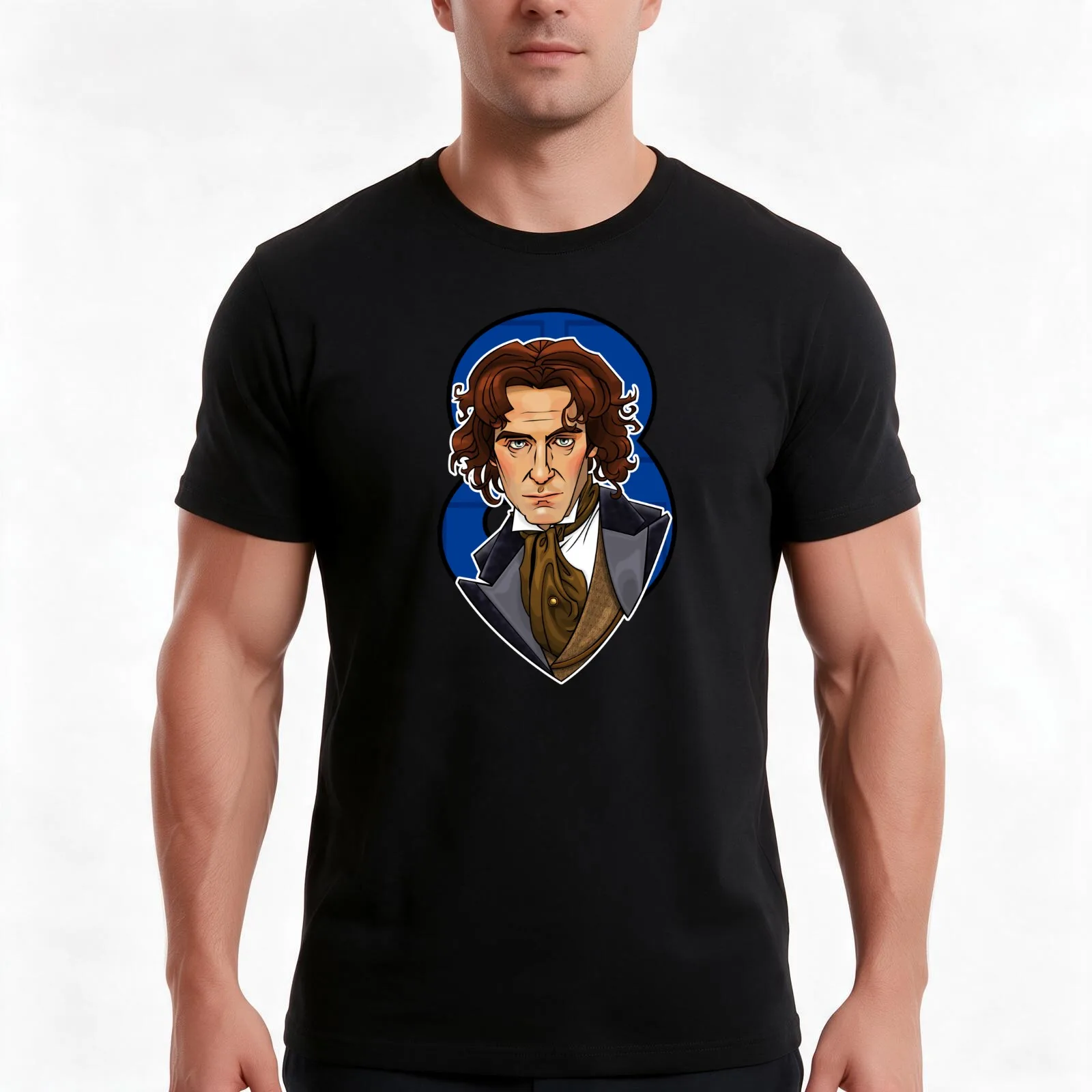 The Eighth Doctor T-Shirt, Summer Casual Cotton Tee, Oversized Streetwear Tops, Vintage Graphic Print, Loose Fit Short Sleeve