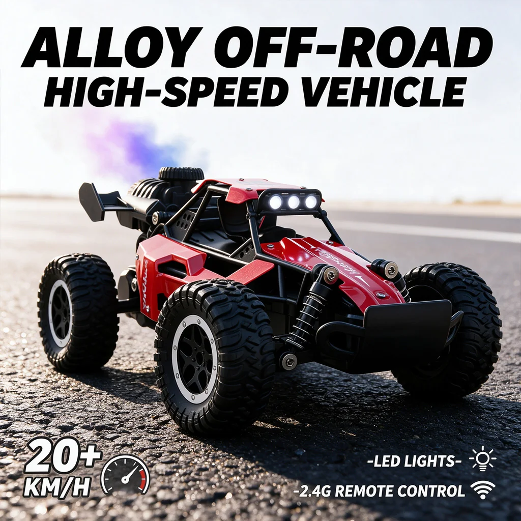1:16 Scale All Terrain RC Cars 20KM/H High Speeds 4WD Off-Road Buggy Remote Controls Truck Vehicles Toy Gift for Boys Kids Teens