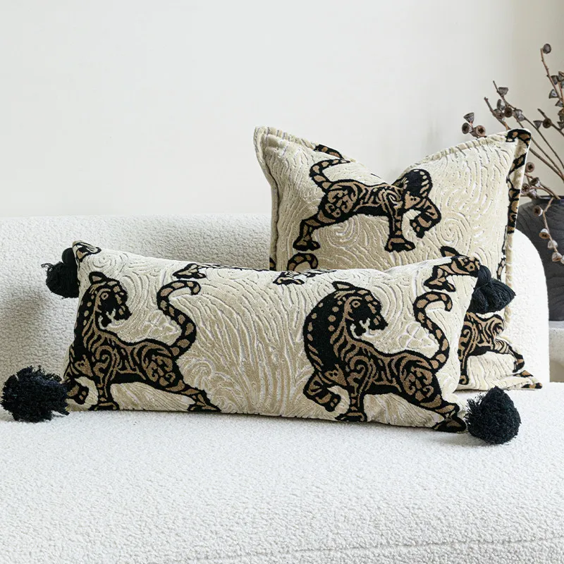 

30X65/50X50CM Mid Ancient Throw Pillow Cover Homestay Retro Waist Cushion Cover Decor Home Decorative Pillowcase