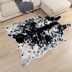 Special Offer Tiger Printed Rug Cow Leopard Tiger Printed Cowhide Faux Skin Leather Nonslip Antiskid Mat Animal Print Carpet