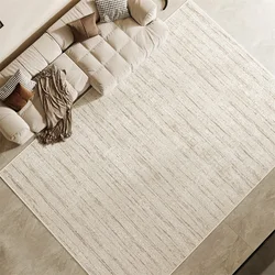 Minimalist Cream Style Living Room Carpets Nordic Modern Bedroom Comfortable Bedside Rug Beige Stripes Decorative Home Carpet IG