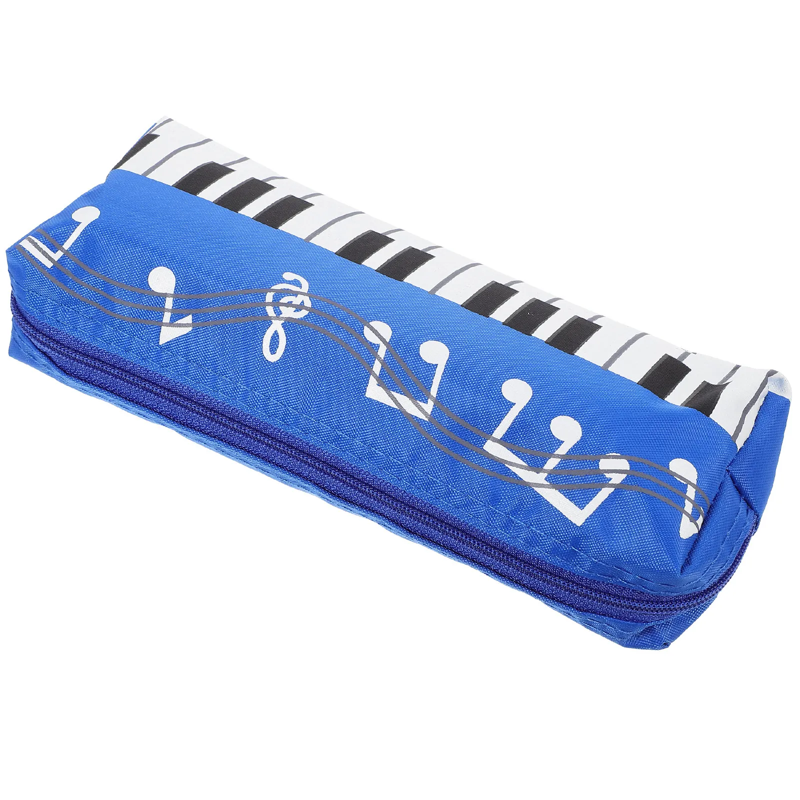 Fashionable Piano Keyboard Inspired Pencil Case Large Capacity Canvas Pouch for Adults Quick Access Stationery