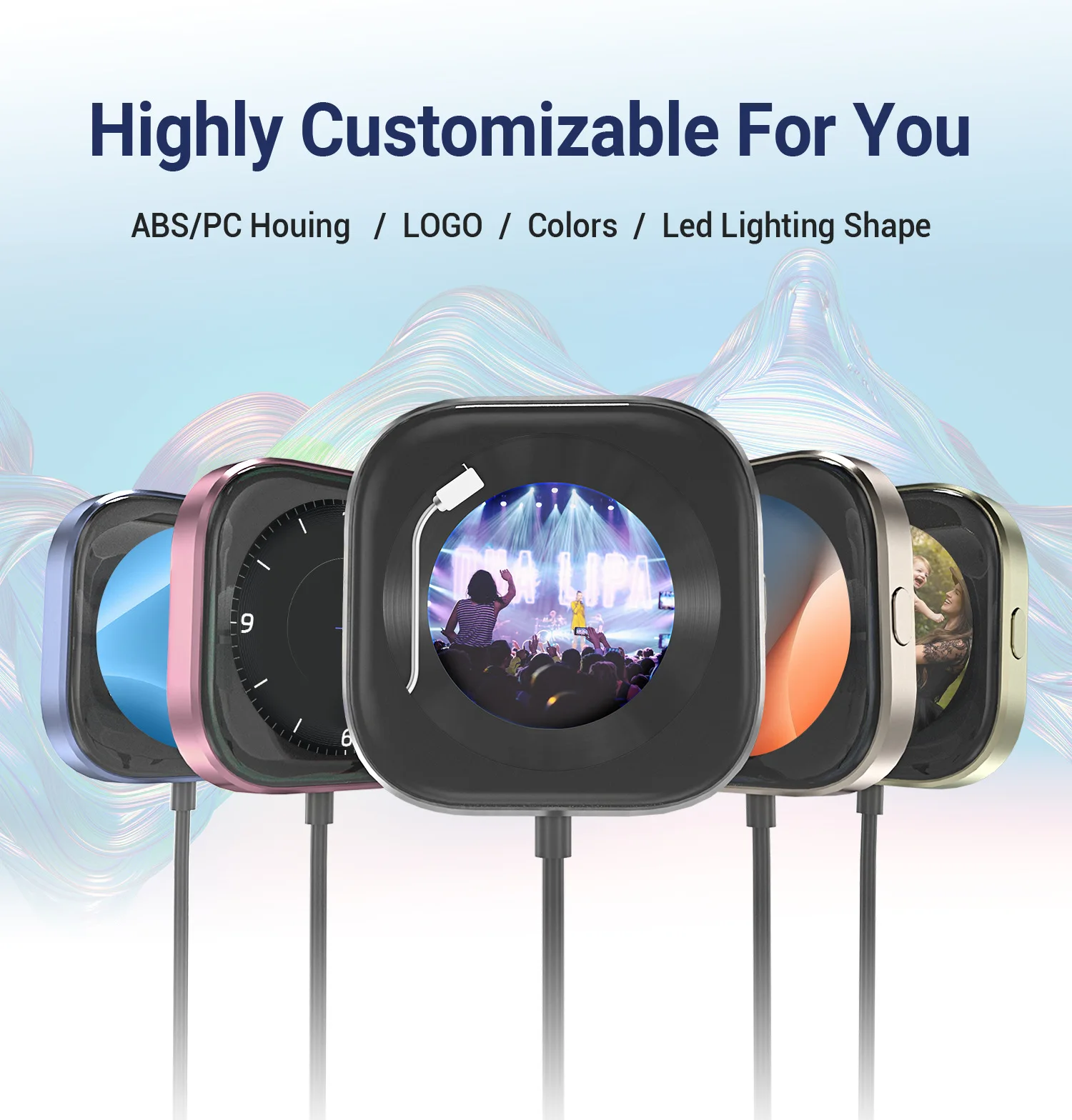 B37B-2 Kabelloser CarPlay-Android-Auto-Adapter mit DIY-Display und Aroma-Entlüftungsclip – multifunktionale Smart-Box für 99 % Autos, Fotorahmen