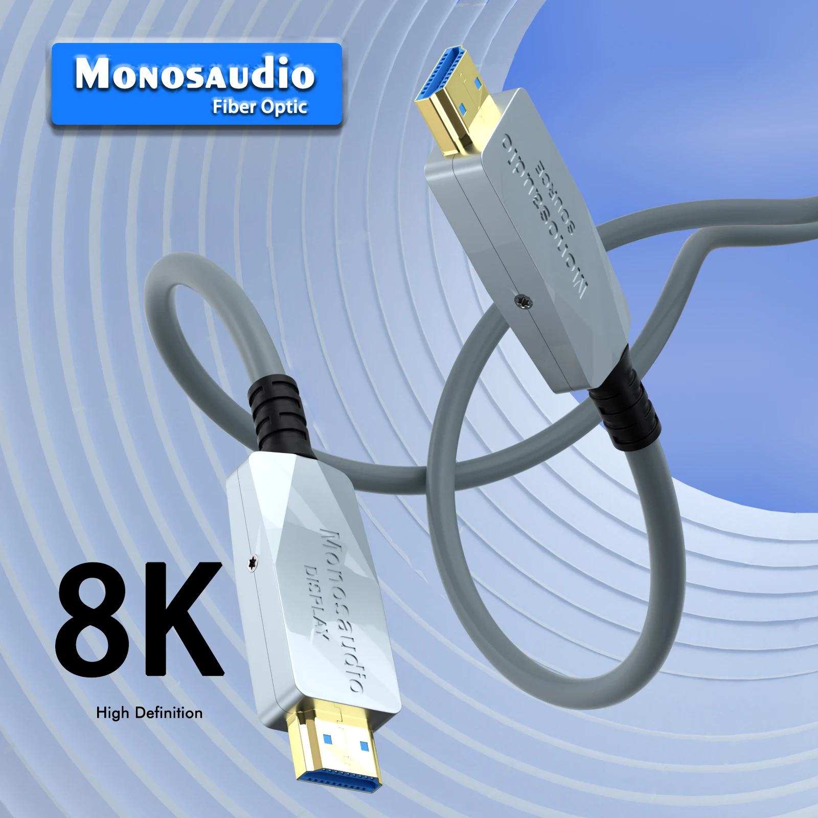 Câble Fibre Optique HDMI 2.1 8K, Câble HDMI-compatible 2.1 8K, Câble HDMI 120Hz 48Gbps HDR HDCP pour Boîtier TV HD, Projecteur, PS3/4 Ultra