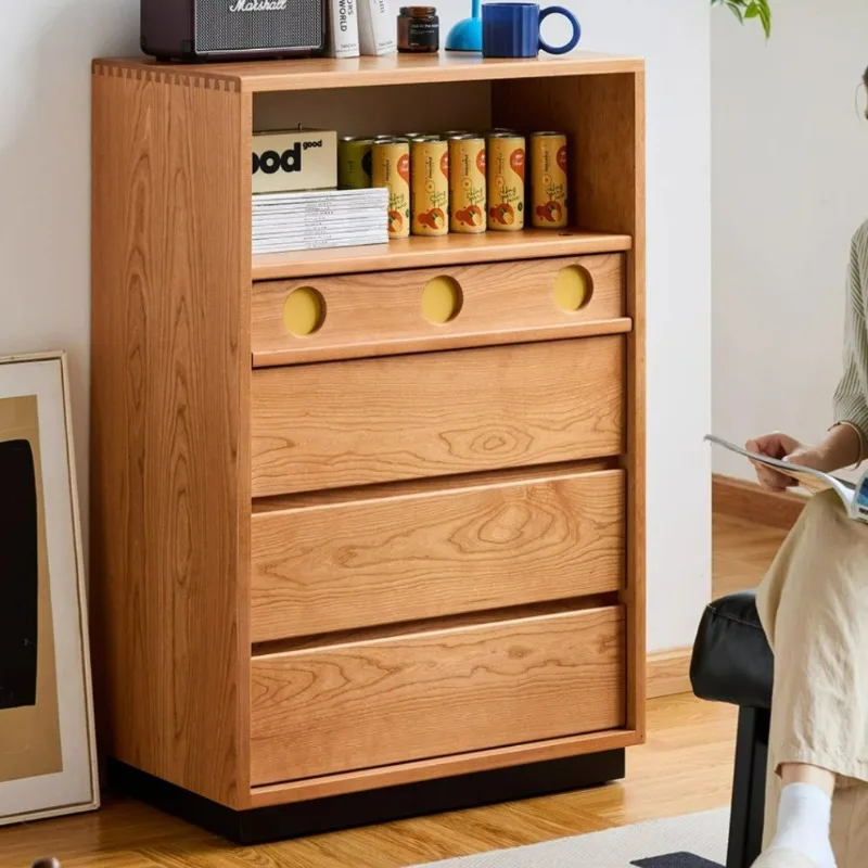 

wood chest of drawers retro small apartment bedroom living room solid wood locker multi-functional storage cabinet
