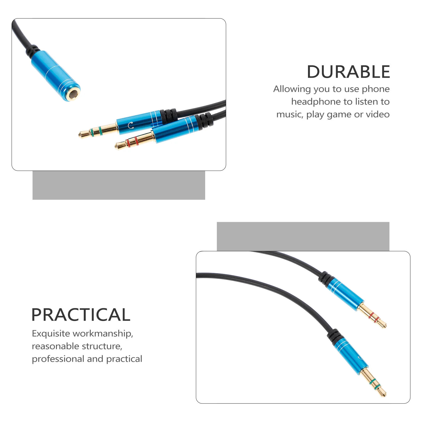 

Headphone Laptop Mic Audio Y Audio Y Cable Splitter Cable For Gaming Music Headphone Splitter For Computer Calls