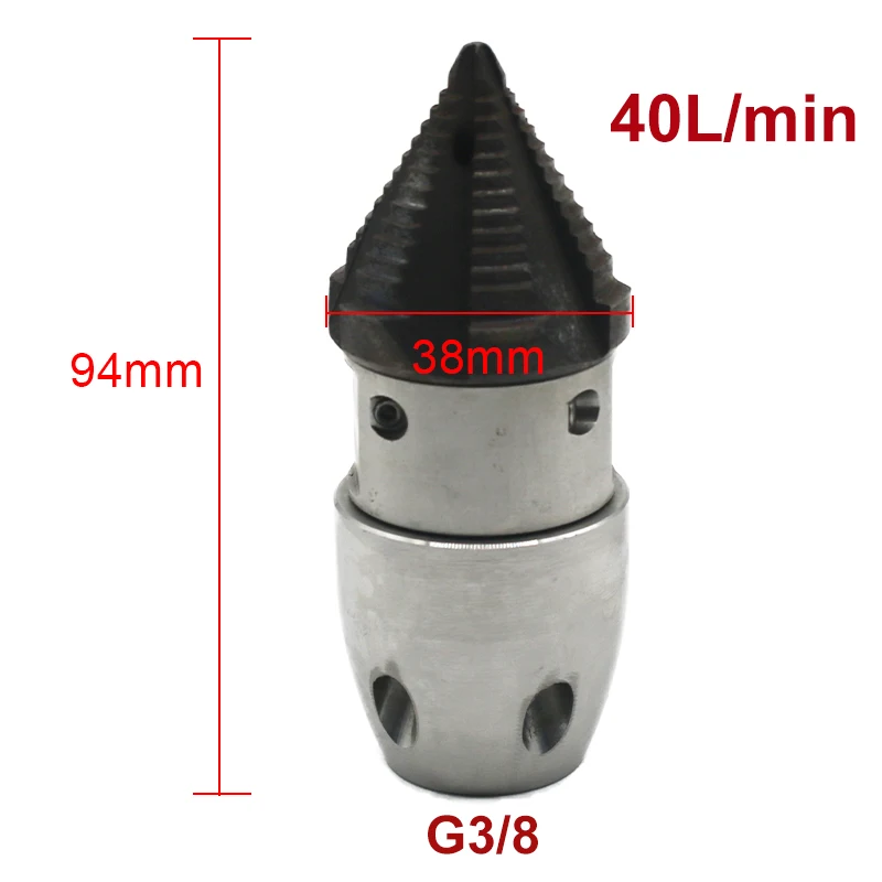 

3/8 M22 Internal Thread Rotary Small Nozzle Stainless Steel Dredging Sewer Pipe Water Mouse Cleaning Nozzle Car Washing