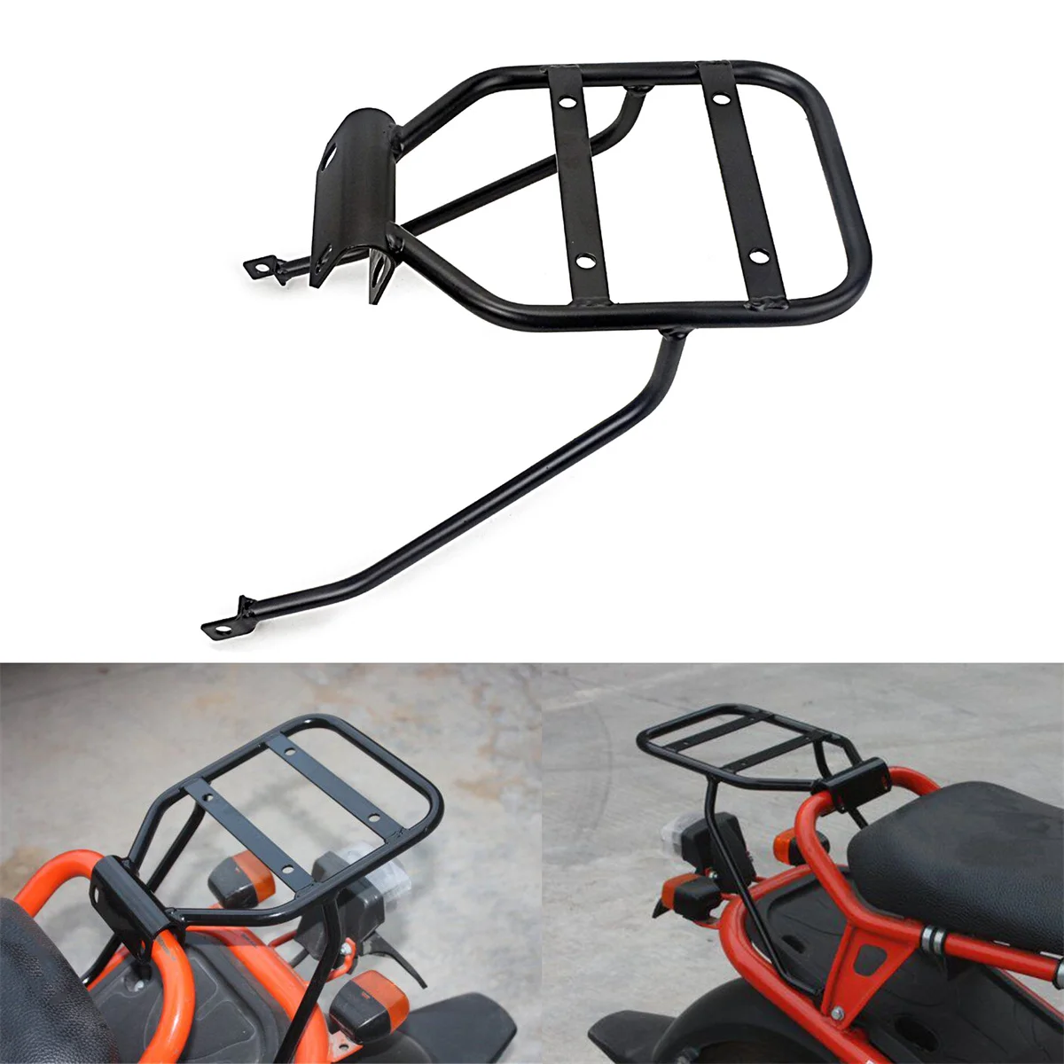

Багажник для мотоцикла Honda ZOOMER Ruckus NPS50 AF58, черный, задний, железный, для скутера, полка для хранения, запчасти