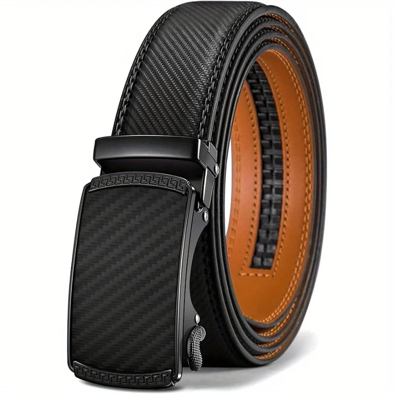 Men's leather belt new high-end youth automatic buckle Korean version business genuine cowhide versatile pants belt light luxury