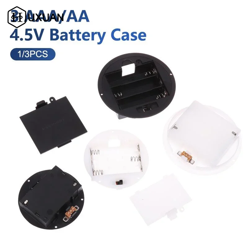 

3Pcs 3 AAA/AA 4.5V Battery Case With Switch Cover Embedded Battery Holder Battery Storage Boxes Switch Socket Container