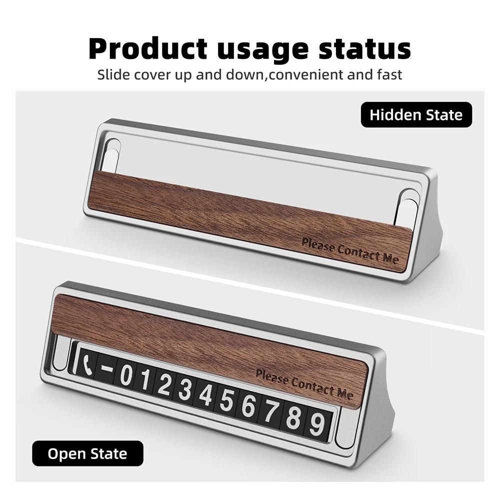 Car Temporary Parking Card for Mini Cooper S JCW F55 F60 R60 U25 Countryman 2025 Rotate Phone Number Plate Aluminum Park Stop