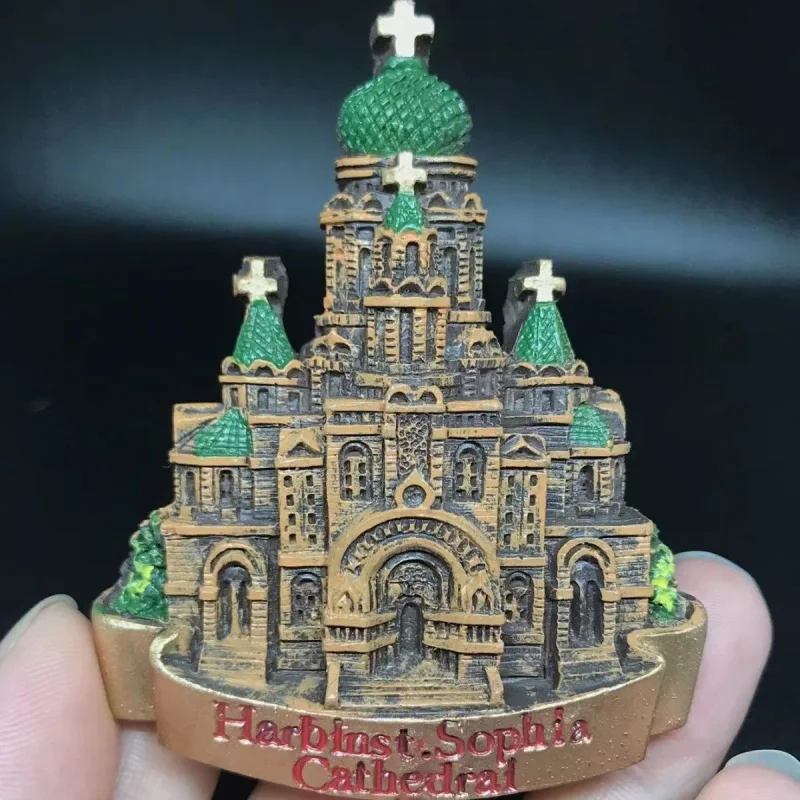 

Fridge Magnets Sofia Cathedral Castle Refrigerator Sticker Characteristic Architecture Tourism Souvenirs Resin Collection Gift