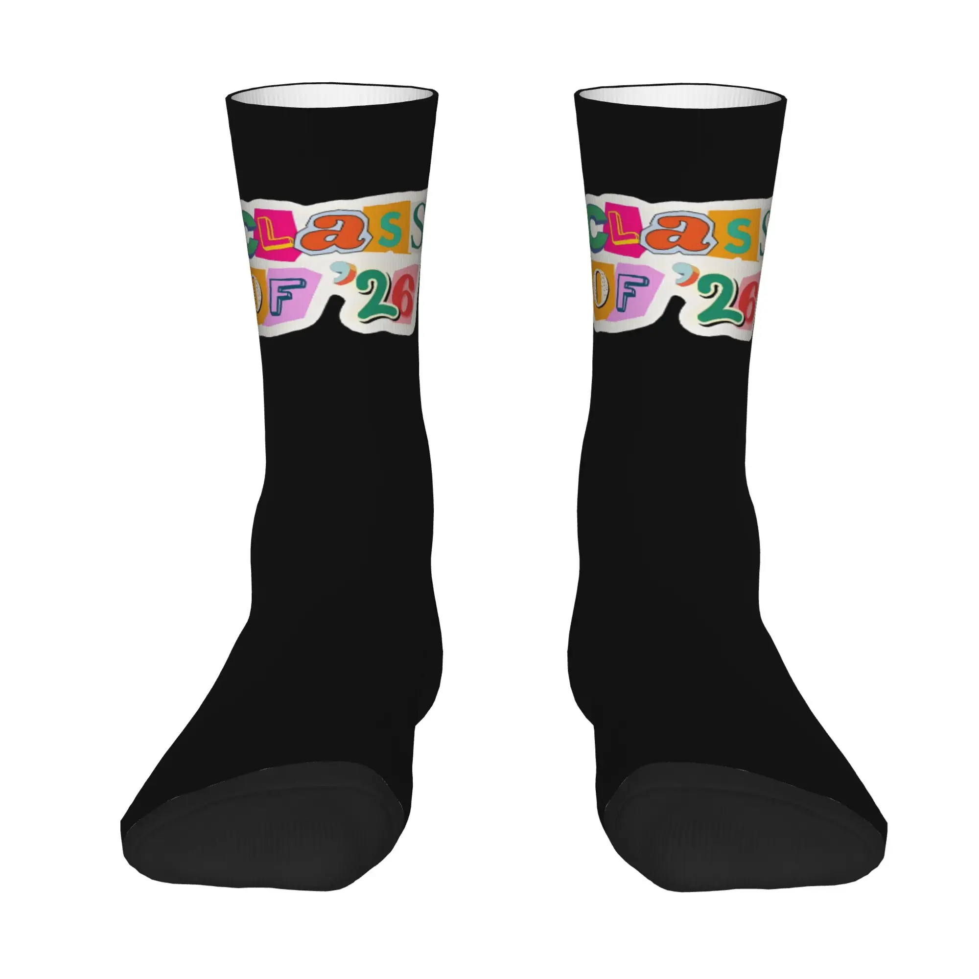 Funny Sock Graduation in 2026 Class Of '26 Harajuku Quality Pattern Printed Men Crew Socks Casual Men's Socks