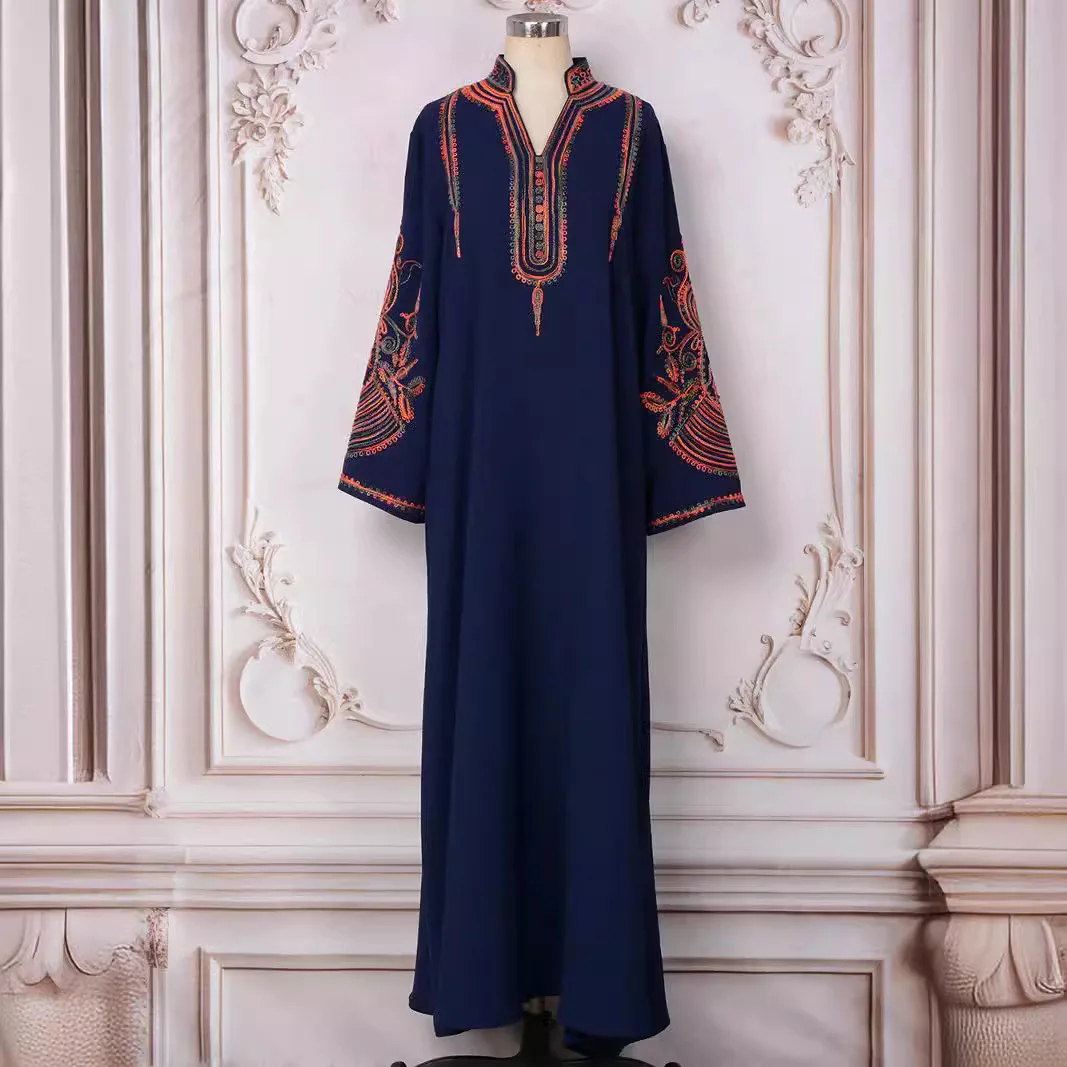 Moroccan Kaftan Abaya for Women Party Dresses Arabic Jalabiya Embroidery Dubai Long Robe Islam Eid Muslim Saudi Vestidos Abayas