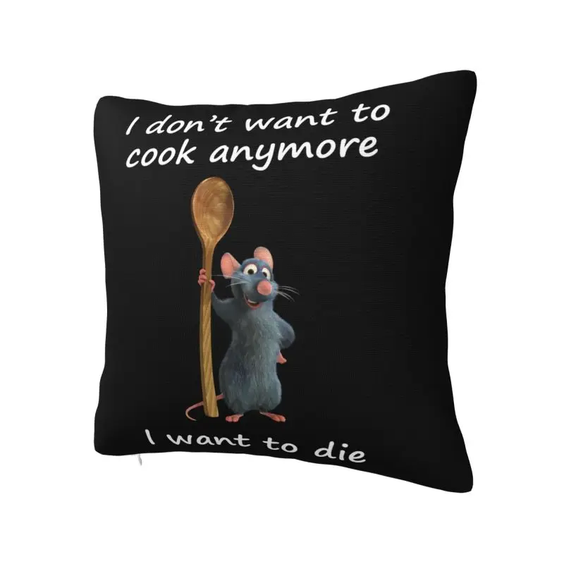 Little Chef Ratatouille Remy Throw Pillow Case for Living Room Cushion Cover Square Polyester Pillowcase Double-sided Printing