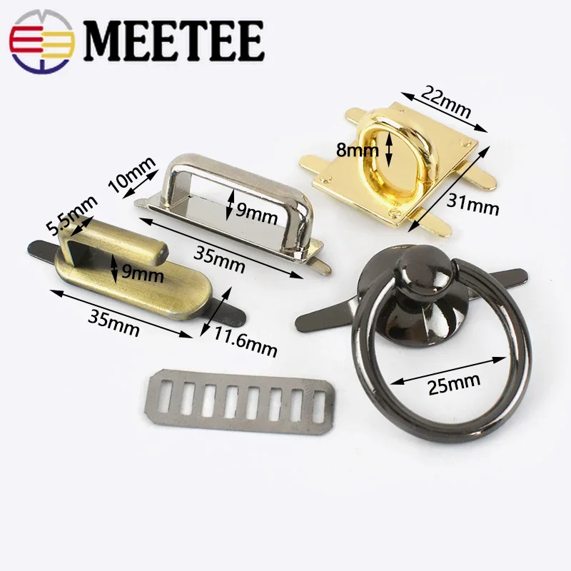 Meetee 5/10Pcs 22-35mm Metal O Ring Handbag Decor Buckles Bag Side Chain Nail Connector Clasps DIY Luggage Hardware Accessories