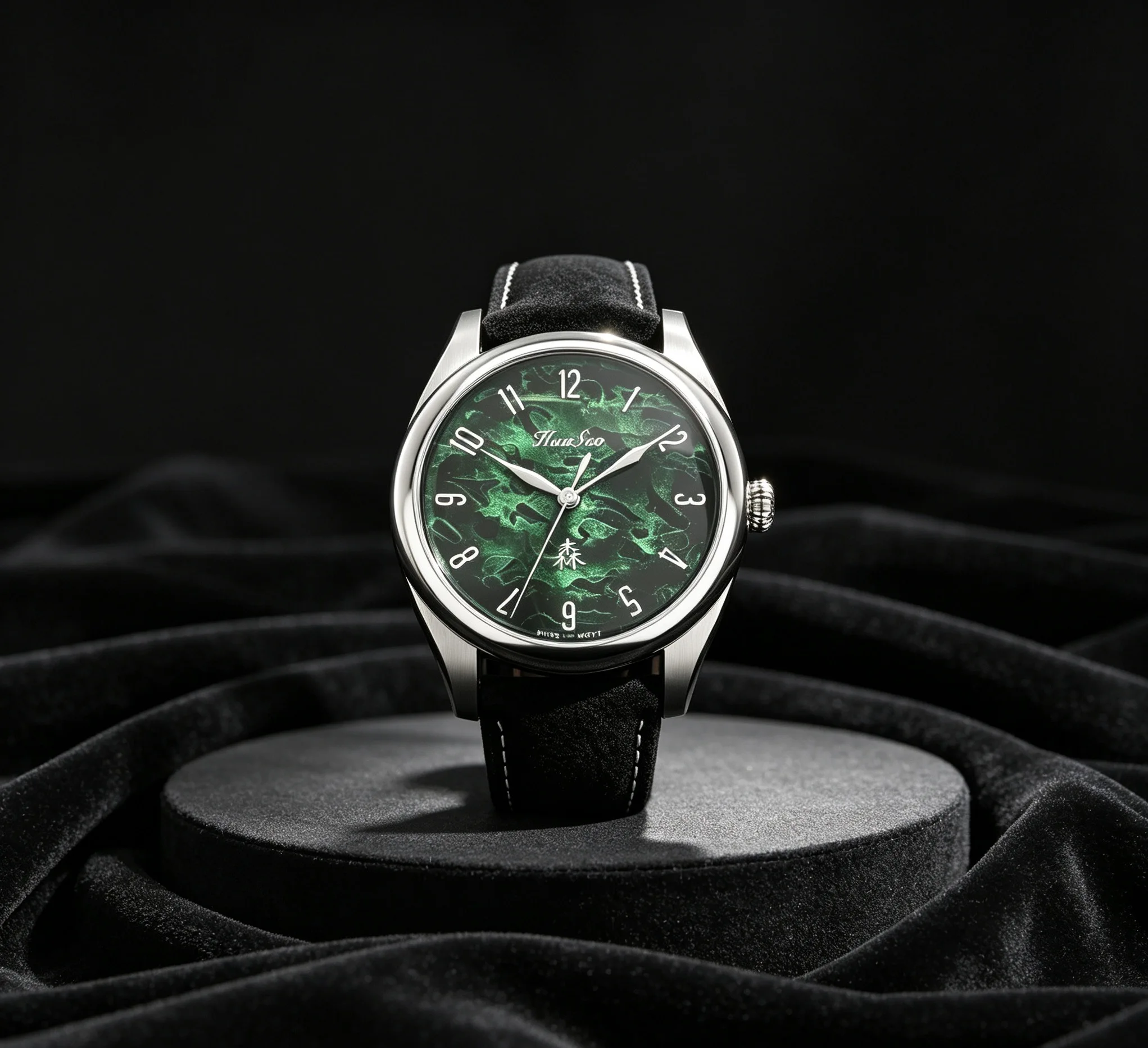 Huasuo Men's Casual Dress Automatic Wristwatch with Intangible Cultural Heritage Lacquer Dial SW200 Movement