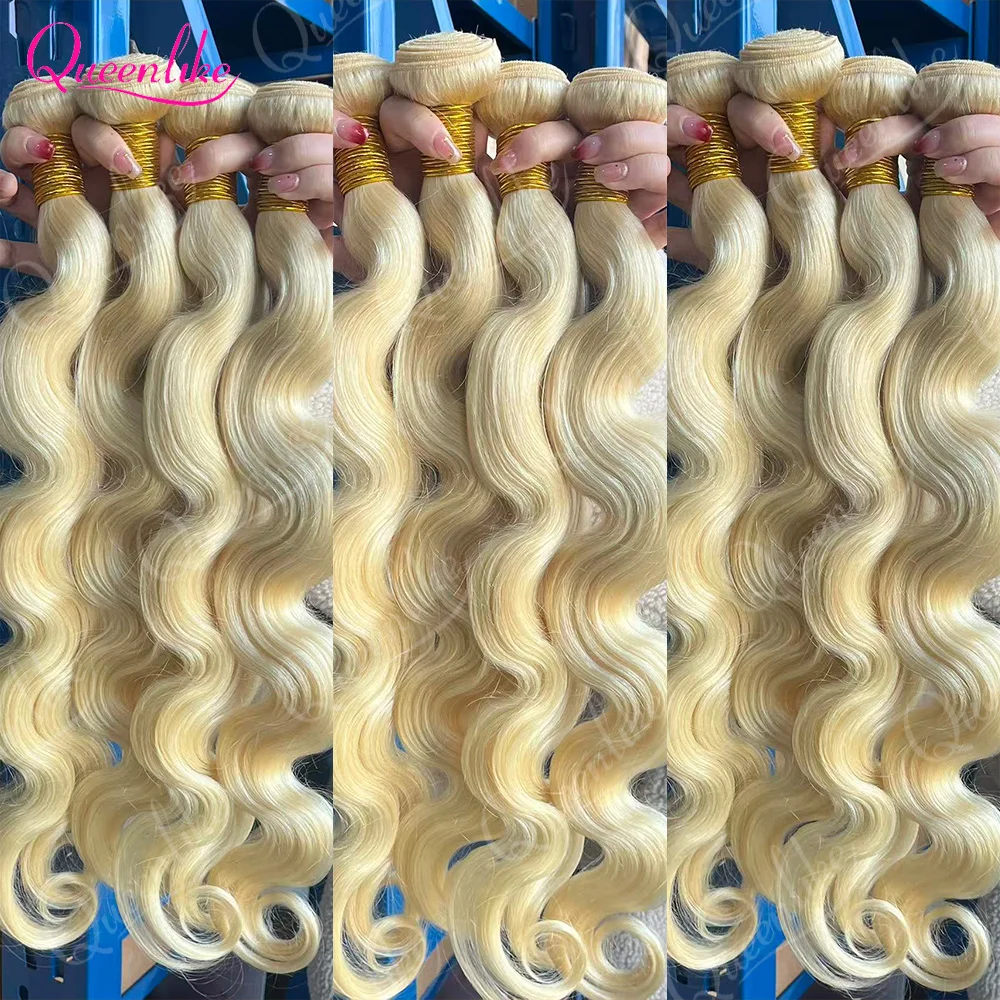 Queenlike 613 Blondes Hiar Extension Brazilian Hair Weave Bundles 12A Human Hair Body Wave Bundles 1/3/4 Bundles 24 24 24 INCH image 2